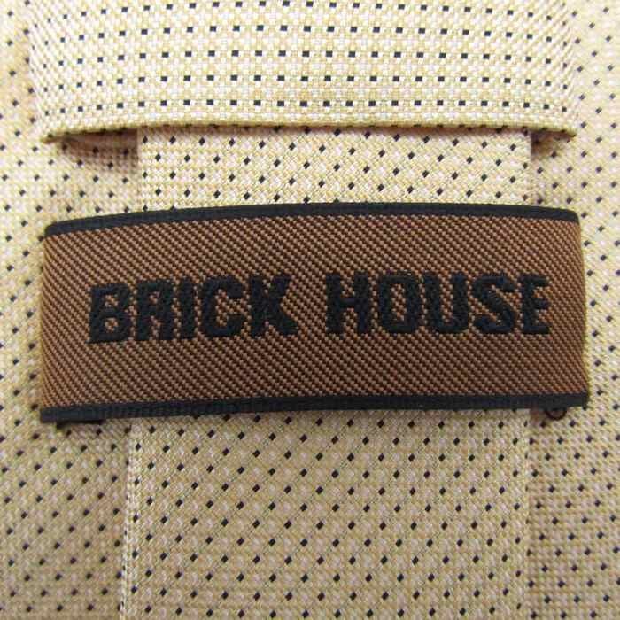 ブリックハウス ブランド ネクタイ チェック柄 ドット シルク メンズ ベージュ BRICK HOUSE_画像4