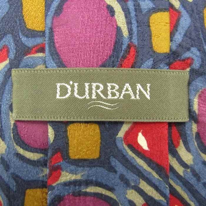 ダーバン ブランド ネクタイ シルク 幾何柄 総柄 伊製生地 メンズ ネイビー Durban_画像4