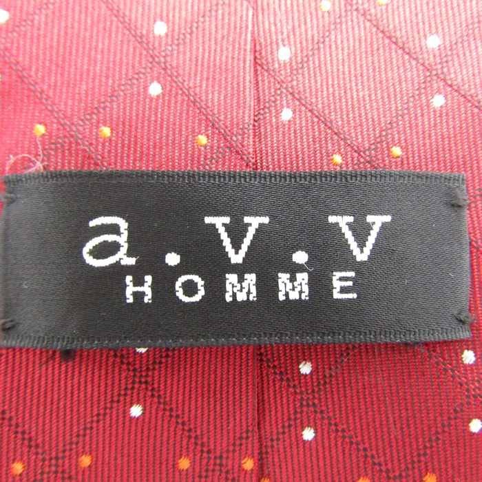 a-veve brand necktie silk .. pattern dot pattern men's red a.v.v