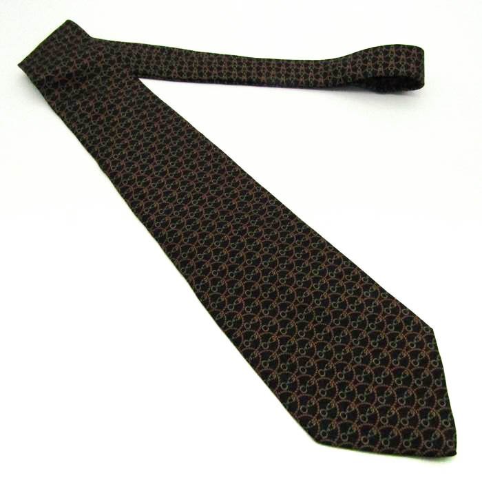 [ beautiful goods ] Hugo Boss HUGO BOSS Germany high class gentleman clothes brand .. pattern silk chain pattern high class men's necktie navy 