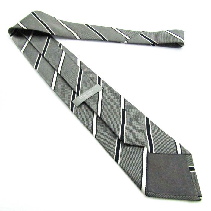  Yuki Torii YUKI TORII stripe pattern sill Klein pattern made in Japan men's necktie gray 