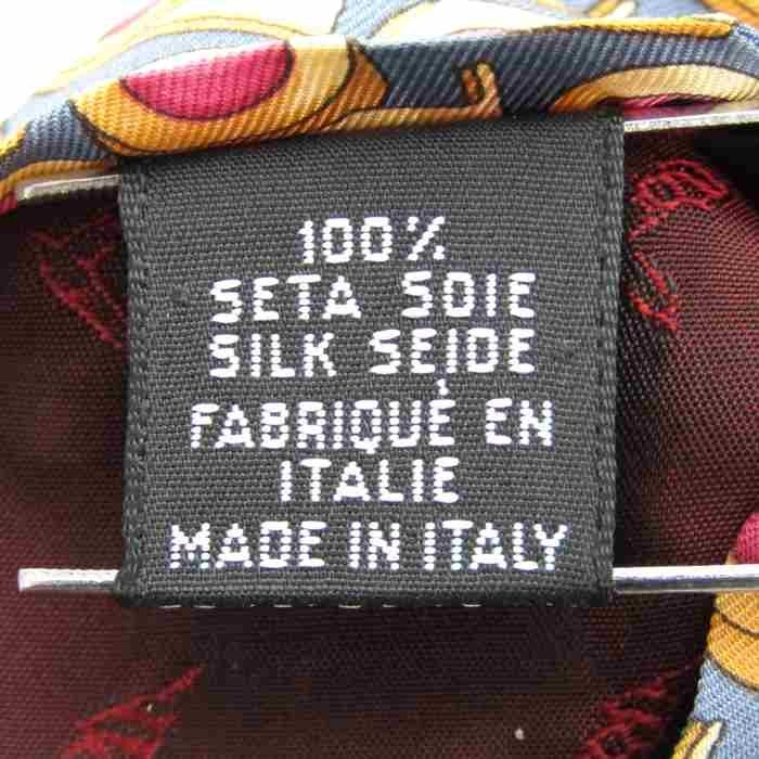 [ beautiful goods ] Trussardi TRUSSARDI fine pattern pattern silk total pattern made in Italy cloth Italy made men's necktie navy 