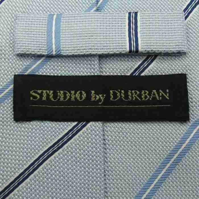 【美品】 ダーバン DURBAN ストライプ柄 ライン柄 メンズ ネクタイ ブルー_画像4