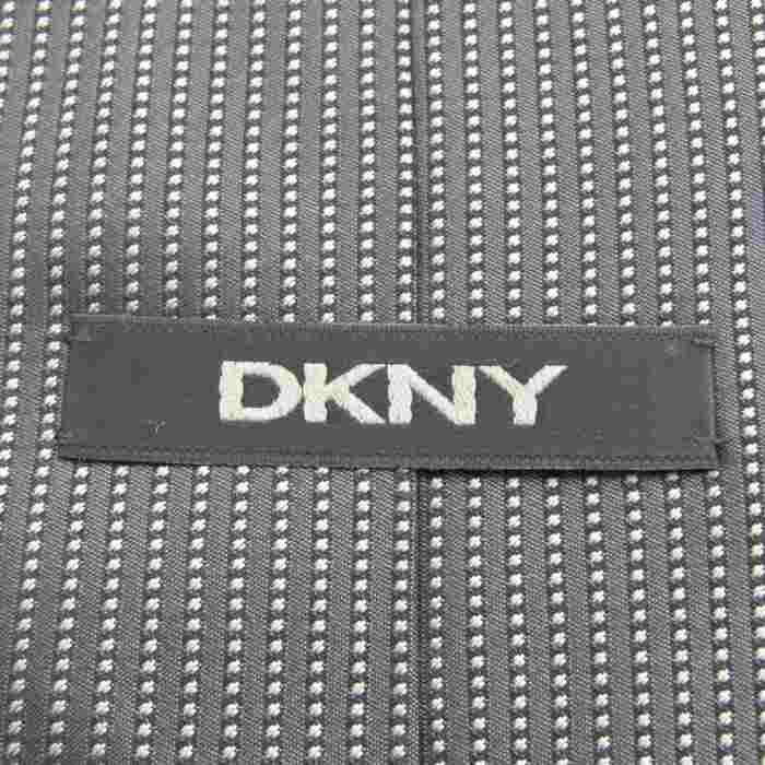 【美品】 ダナキャラン DKNY ストライプ柄 シルク 小紋柄 日本製 メンズ ネクタイ グレー_画像4