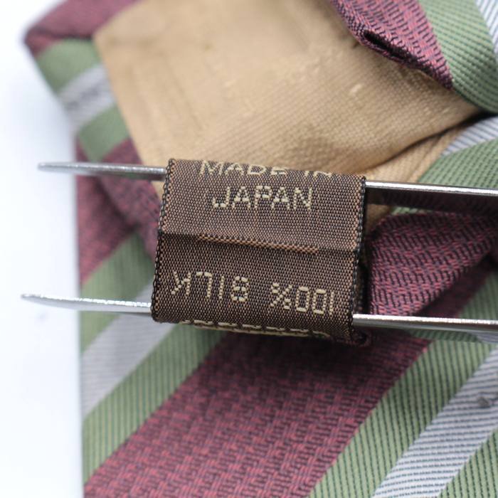 【良品】 ランセル LANCEL ストライプ柄 シルク ライン柄 日本製 メンズ ネクタイ パープル_画像6