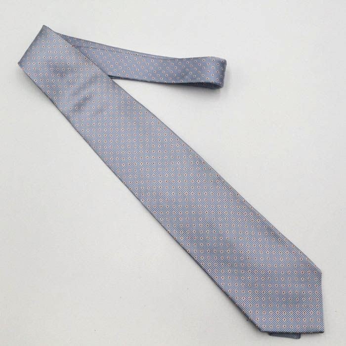 [ superior article ] Benetton BENETTON dot pattern silk fine pattern pattern made in Japan men's necktie navy 