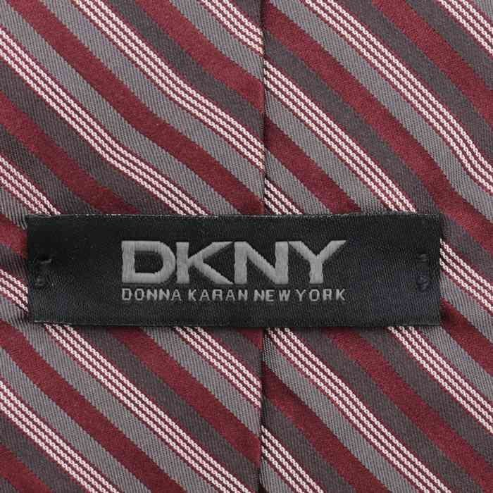 【良品】 ダナキャラン DKNY ストライプ柄 シルク ライン柄 アメリカ製 メンズ ネクタイ グレー_画像5