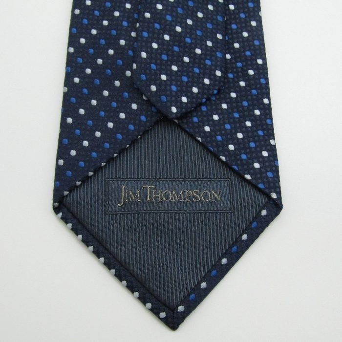 【美品】 ジムトンプソン JIM THOMPSON ドット柄 小紋柄 メンズ ネクタイ ネイビーの画像5