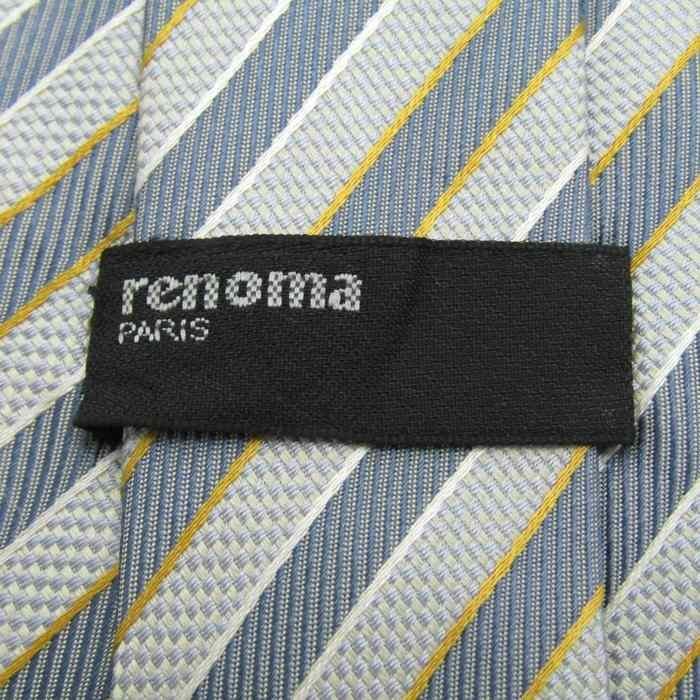 【美品】 レノマ renoma ストライプ柄 ライン柄 メンズ ネクタイ グレー_画像4