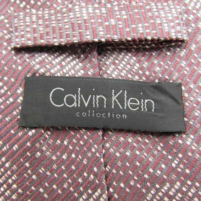 【美品】 カルバンクライン Calvin Klein ドット柄 シルク 小紋柄 伊製生地 イタリア製 メンズ ネクタイ パープル_画像4