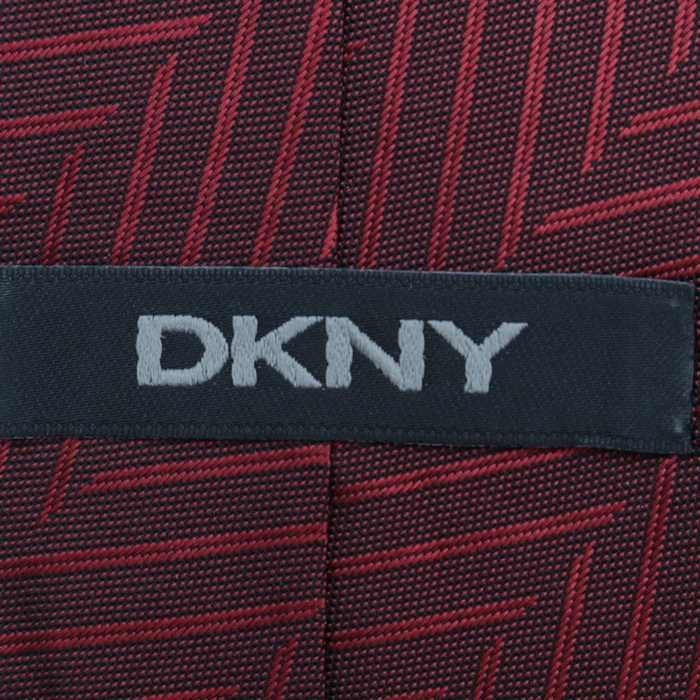 【良品】 ダナキャラン DKNY ストライプ柄 シルク ジェブロン 日本製 ブランド メンズ ネクタイ レッド_画像5