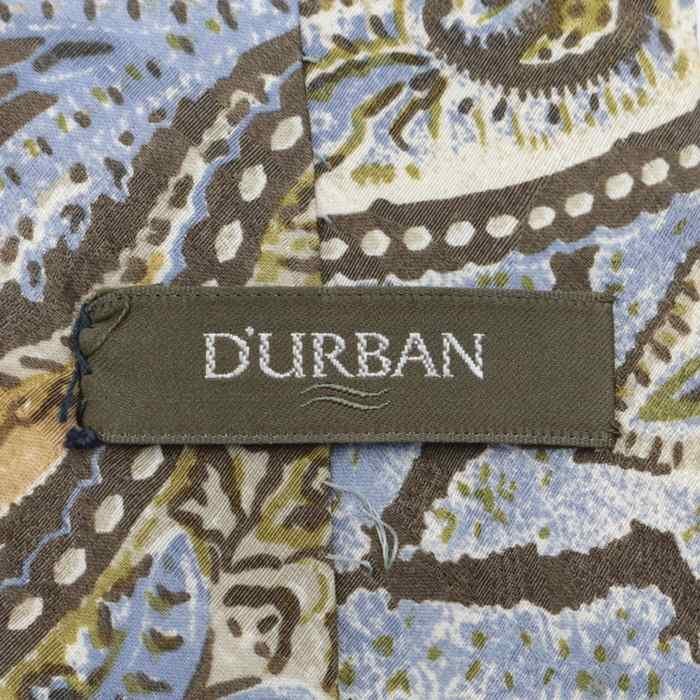 【良品】 ダーバン DURBAN ペイズリー柄 ドット柄 ボタニカル柄 ブランド メンズ ネクタイ ブラウン_画像5