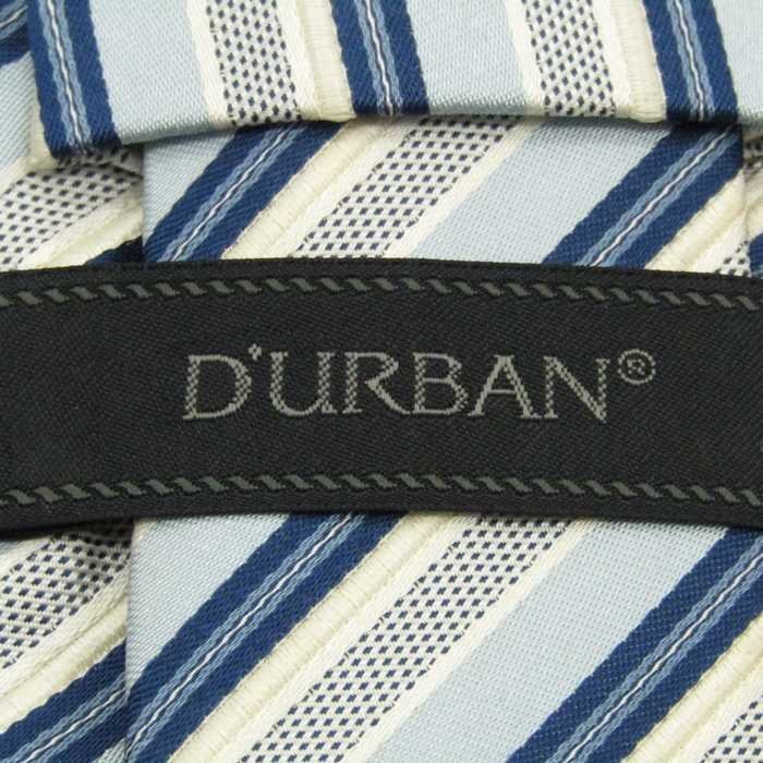 【良品】 ダーバン DURBAN ストライプ柄 ドット柄 イタリア製 伊製生地 ライン柄 メンズ ネクタイ ブルー_画像4