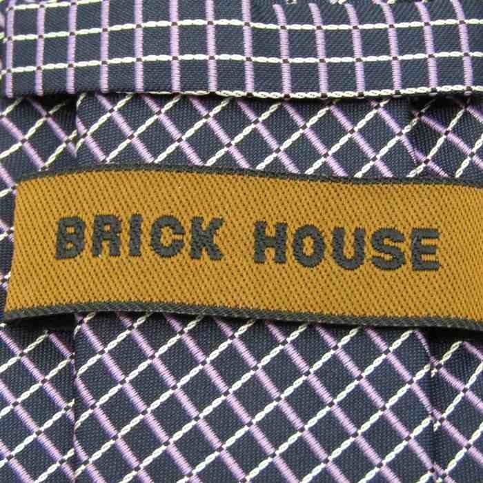 ブリックハウス ブランド ネクタイ シルク 格子柄 東京シャツ メンズ ネイビー BRICK HOUSE_画像4