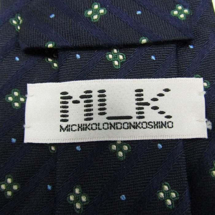 ミチコロンドンコシノ ブランド ネクタイ シルク 小紋柄 ドット柄 メンズ ネイビー MICHIKO LONDON KOSHINOの画像4