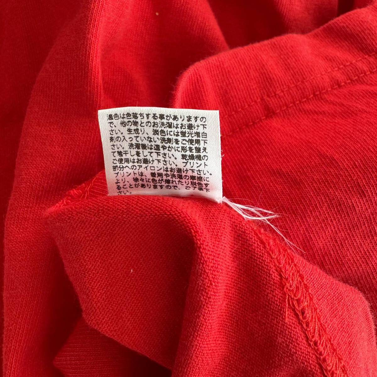 【美品】reroom 半袖ポケットTシャツ 赤　Lサイズ リルーム　古着　フロッキープリント_画像10