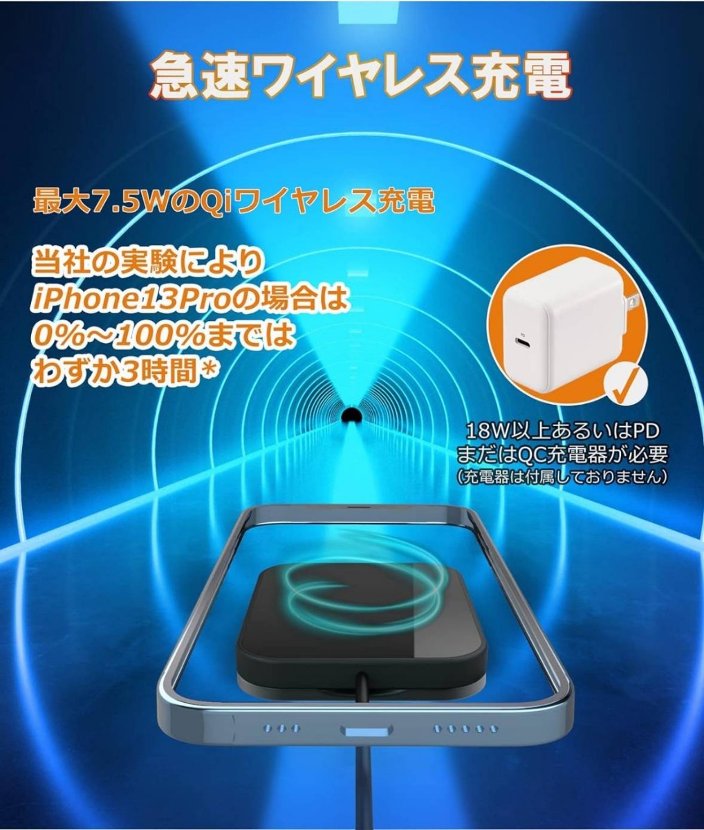 SUKATO iPhone ワイヤレス充電器 スタンド型「 角度自由調節 」7.5W出力 ケーブル長さ1.5m _画像4