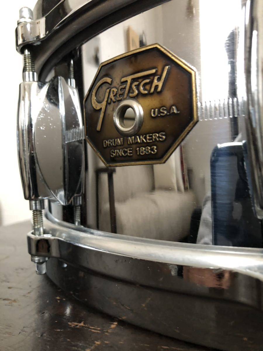 【激レア】gretsch COB G4165 スネアドラム　グレッチ　クロームオーバーブラス　14×5 ヴィンテージ　70-80'_画像2