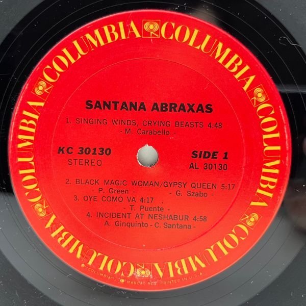 十分概ね良好!! 初版 KC規格 USオリジナル SANTANA Abraxas サンタナ 天の守護神 ('70 Columbia) 1マト＆英番1桁 初回プレス 米 LP 原盤_画像4