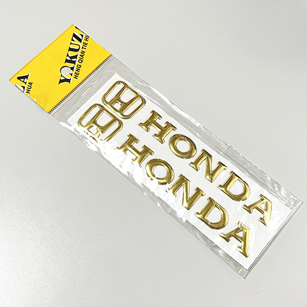 HONDA エンブレム　ゴールド　金　両面テープ付　145mm×23mm　ホンダ　汎用　02_画像1