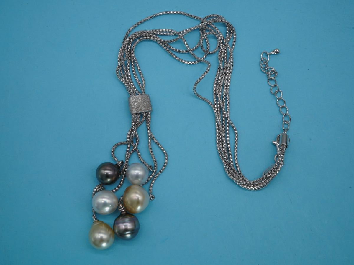 【178】SILVER シルバー 925 真珠 パール ネックレス アクセサリー 長さ約40cm TIA_画像5