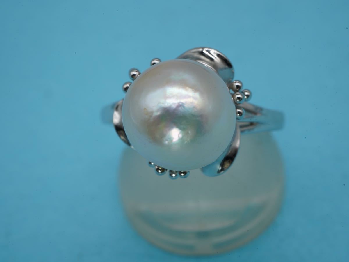 【383】16号 10.6mm 真珠 シルバー リング パール silver 指輪 TIA_画像2