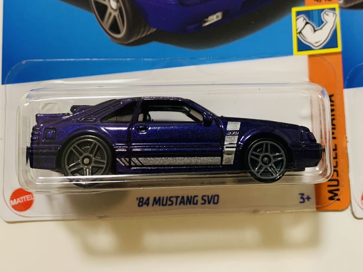 カラバリ新品2台セット☆ホットウィール☆ '84 フォード　マスタング　SVO Hot Wheels '84 FORD MUSTANG SVO シルバー+パープル_画像2