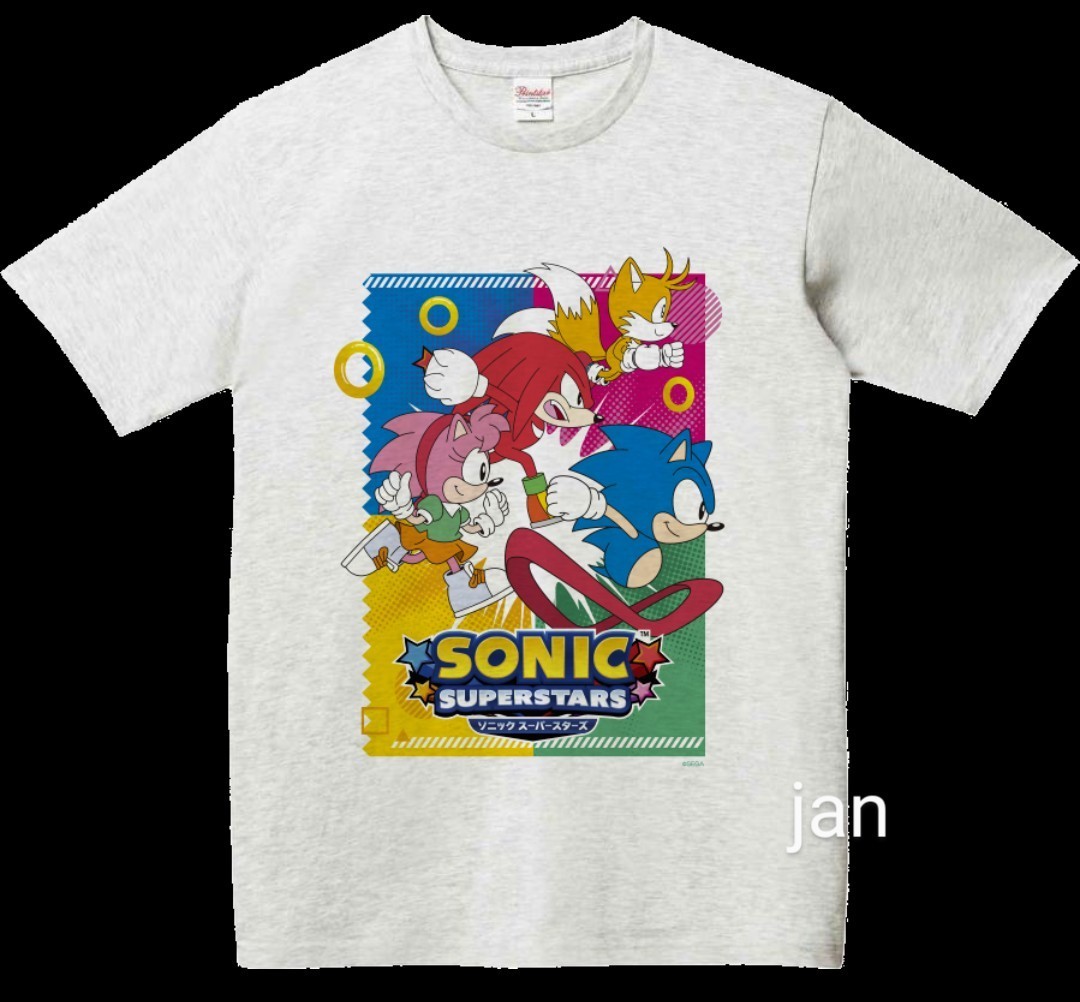 TGS2023 東京ゲームショウ ソニックスーパースターズ ノベルティ Tシャツ サイズ L + クリアファイル SEGA セガ Tシャツ SONIC TGS SAMSUNG