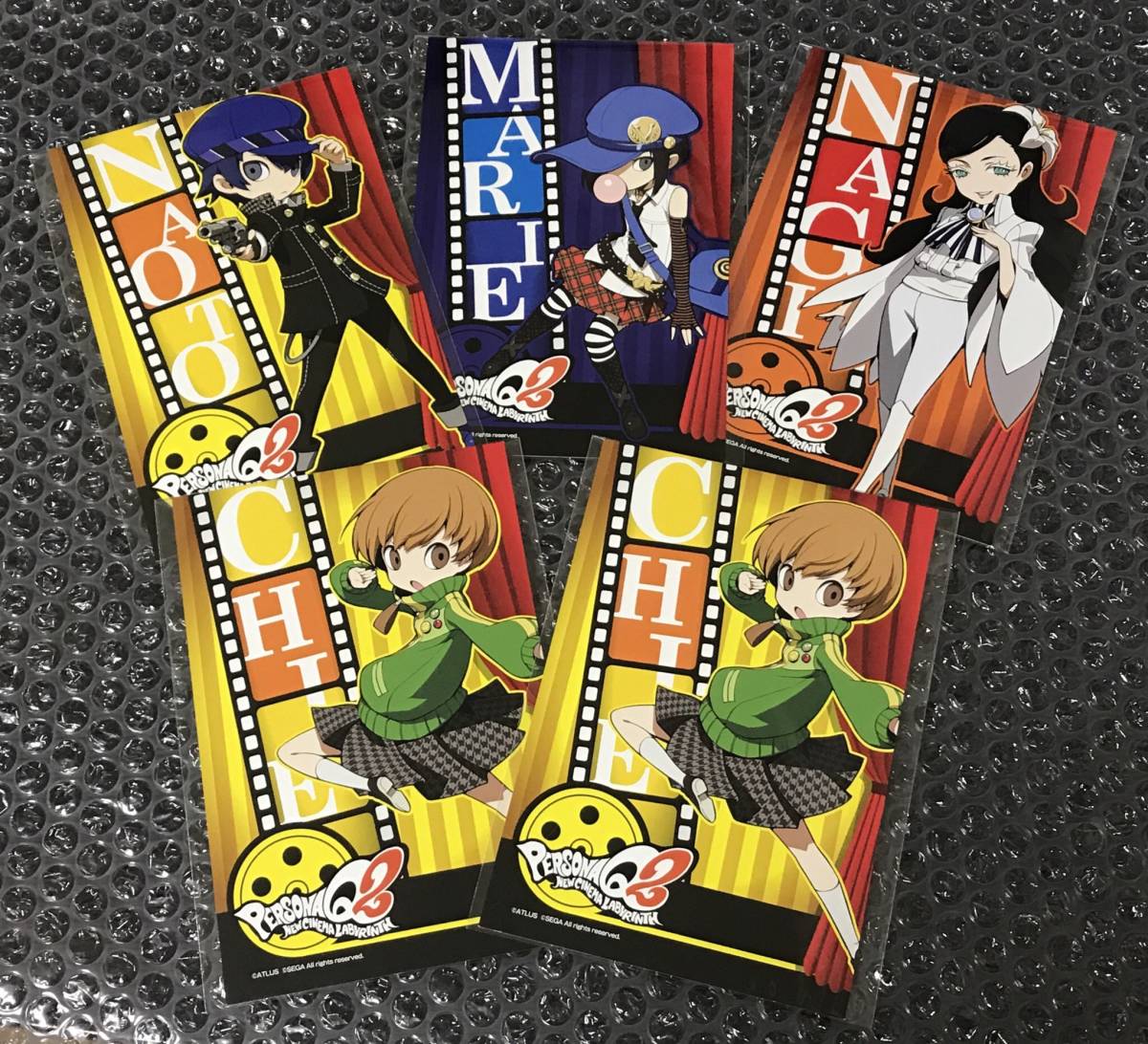  Persona Q2 Sega collaboration Cafe Cafe lot F. postcard 5 sheets direct . thousand branch Marina gi Persona PQ2 Sega Cafe Sega Cafe P4 lot 