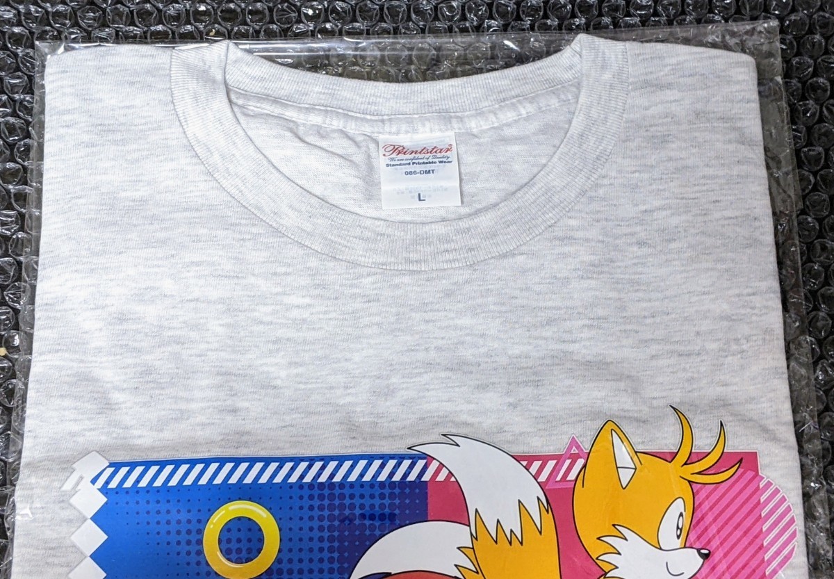 TGS2023 東京ゲームショウ ソニックスーパースターズ ノベルティ Tシャツ サイズ L + クリアファイル SEGA セガ Tシャツ SONIC TGS SAMSUNG