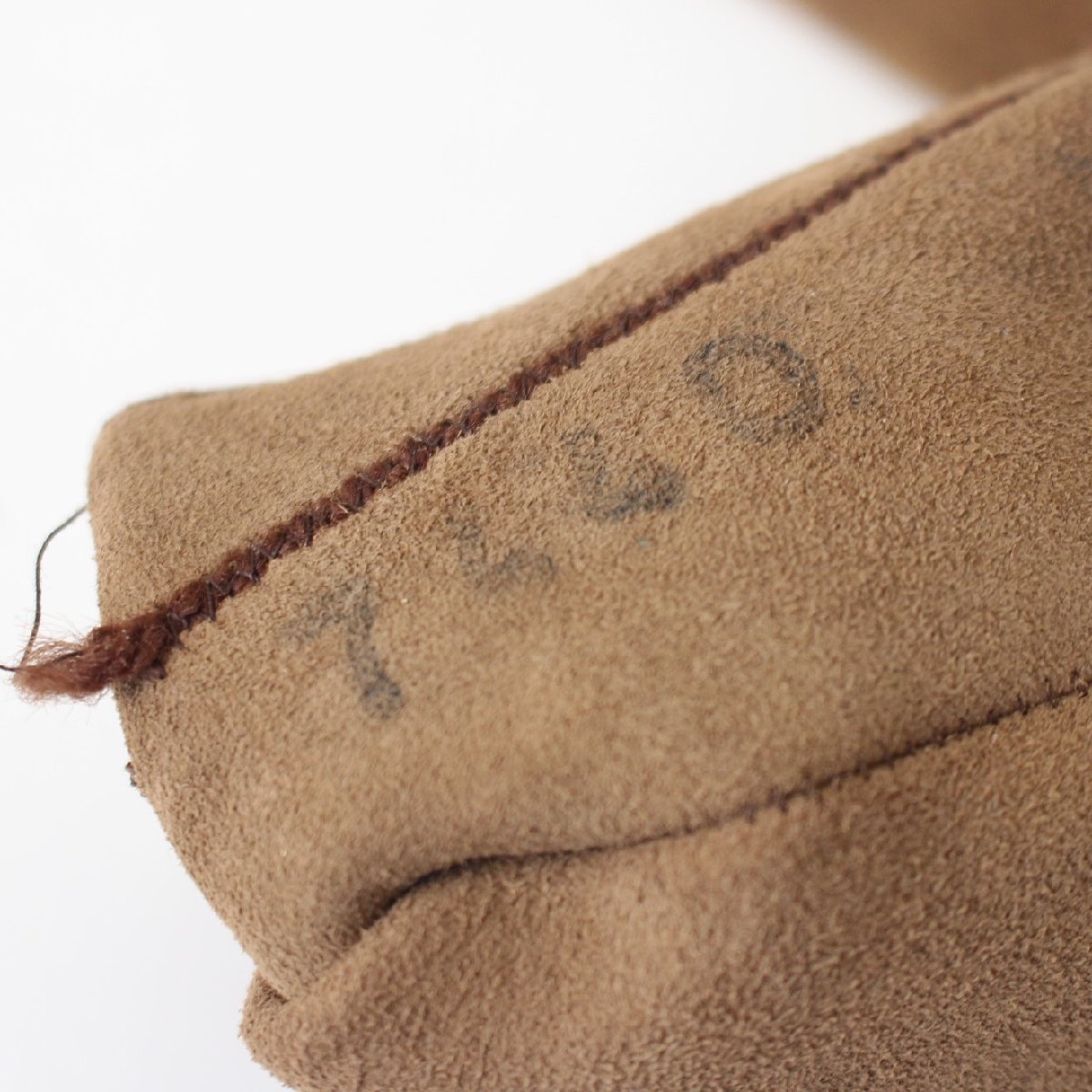 デッドストック！ SERMONETA セルモネータ 象革 レザーグローブ 手袋 イタリア製 WASHABLE REAL ELEPHANT 茶系 （w-3321118）_画像5