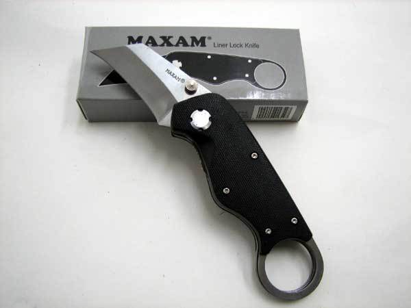 【即落送料込み】渓流釣り、登山、キャンプに MAXAM 実用的なフォールディング ナイフSKHOLE ライナーロック、ポケットクリップ付きの画像2