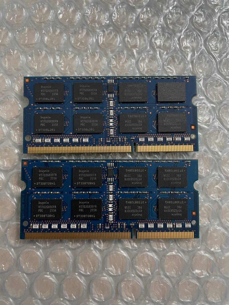 hynix製　ノートPC用メモリ　PC3-12800S 4GB×２　合計８GB_画像2