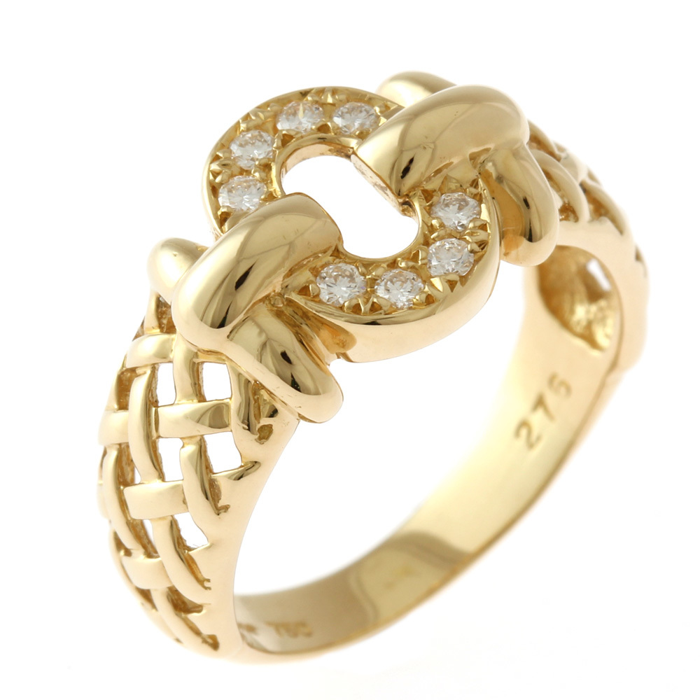 クリスチャンディオール リング 指輪 10.5号 18金 K18イエローゴールド ダイヤモンド レディース Christian Dior 中古 美品