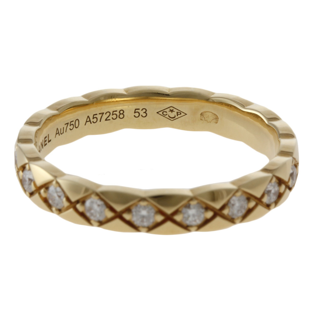  Chanel CHANEL here crash #53 ring ring 12.5 number 18 gold K18 yellow gold diamond lady's used beautiful goods 