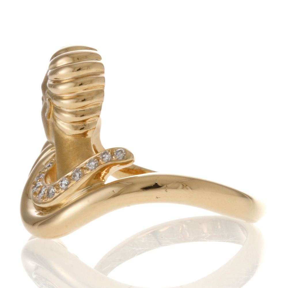  Carrera y Carrera Carrera y Carrera ring ring 12.5 number 18 gold K18 yellow gold diamond lady's used beautiful goods 