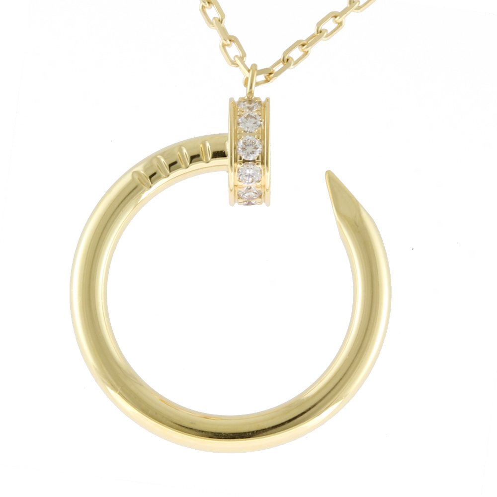  Cartier ju -stroke ankle diamond necklace 18 gold K18 yellow gold diamond lady's CARTIER used beautiful goods 