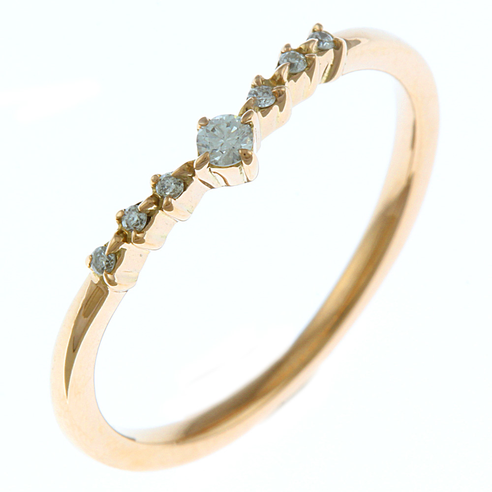 4℃ ヨンドシー K18PG リング 指輪 ダイヤモンド 7号 18金 K18ピンクゴールド ゴールド 中古 美品