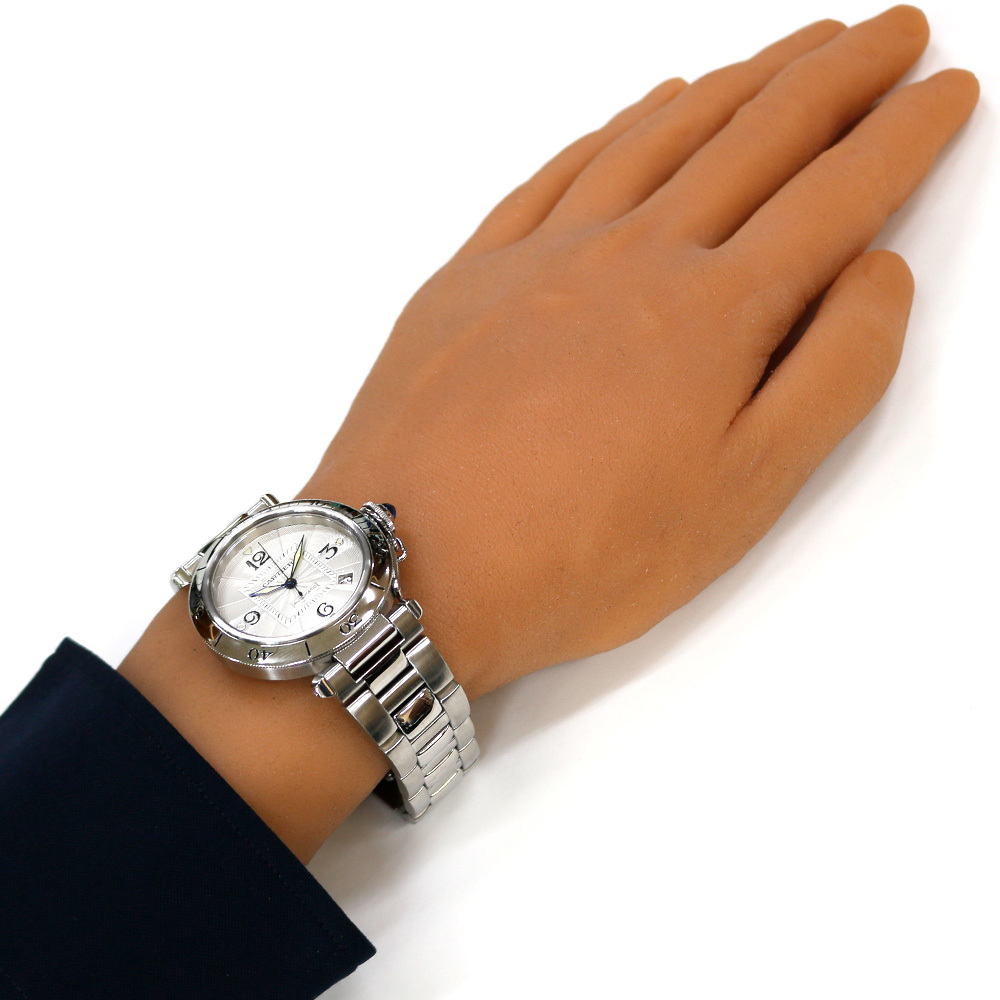 カルティエ CARTIER パシャ 38MM 腕時計 ステンレススチール W31031H3(2378) メンズ 中古 1年保証美品_画像2