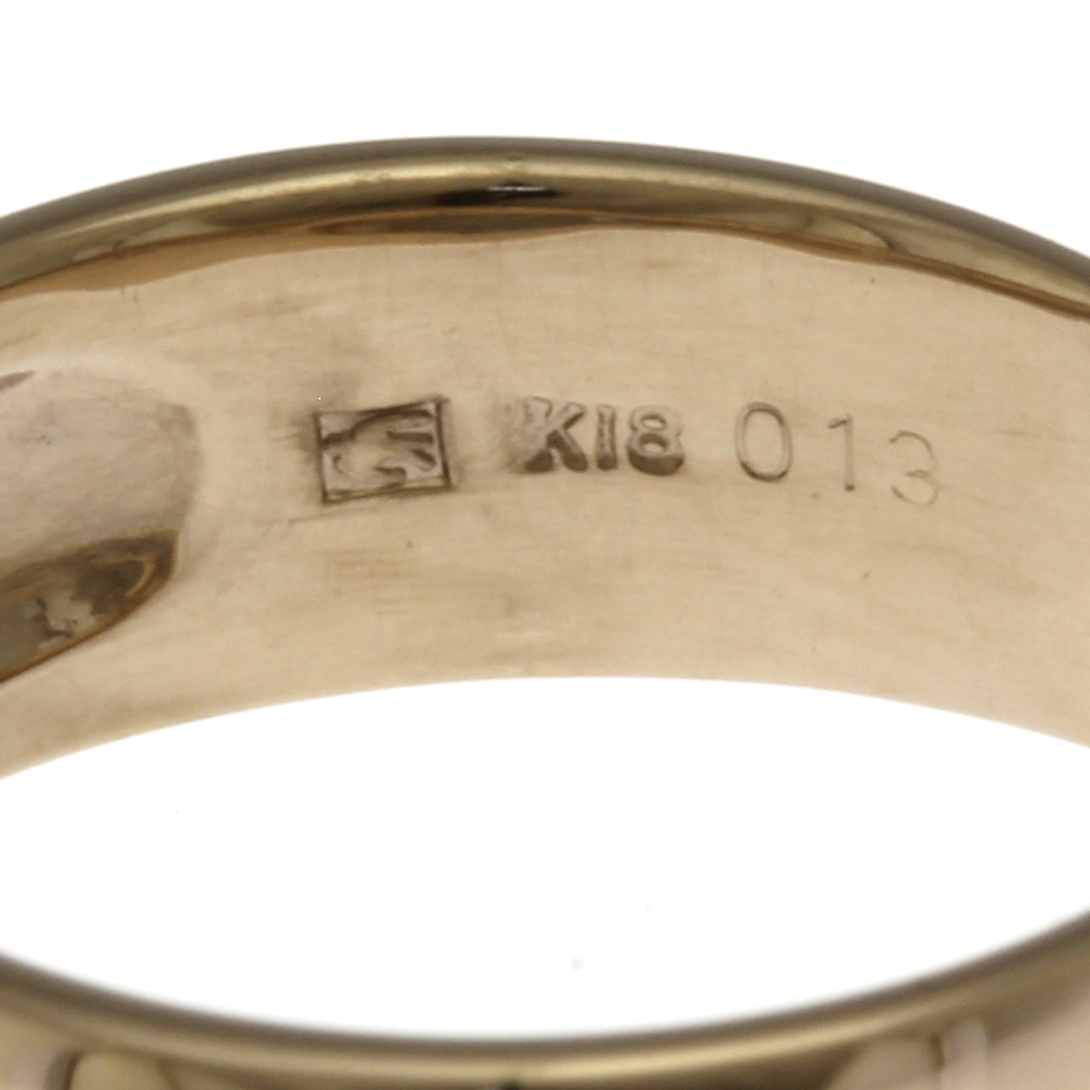  кольцо кольцо 11 номер 18 золотой K18 Gold бриллиант 0.13ct женский б/у прекрасный товар 