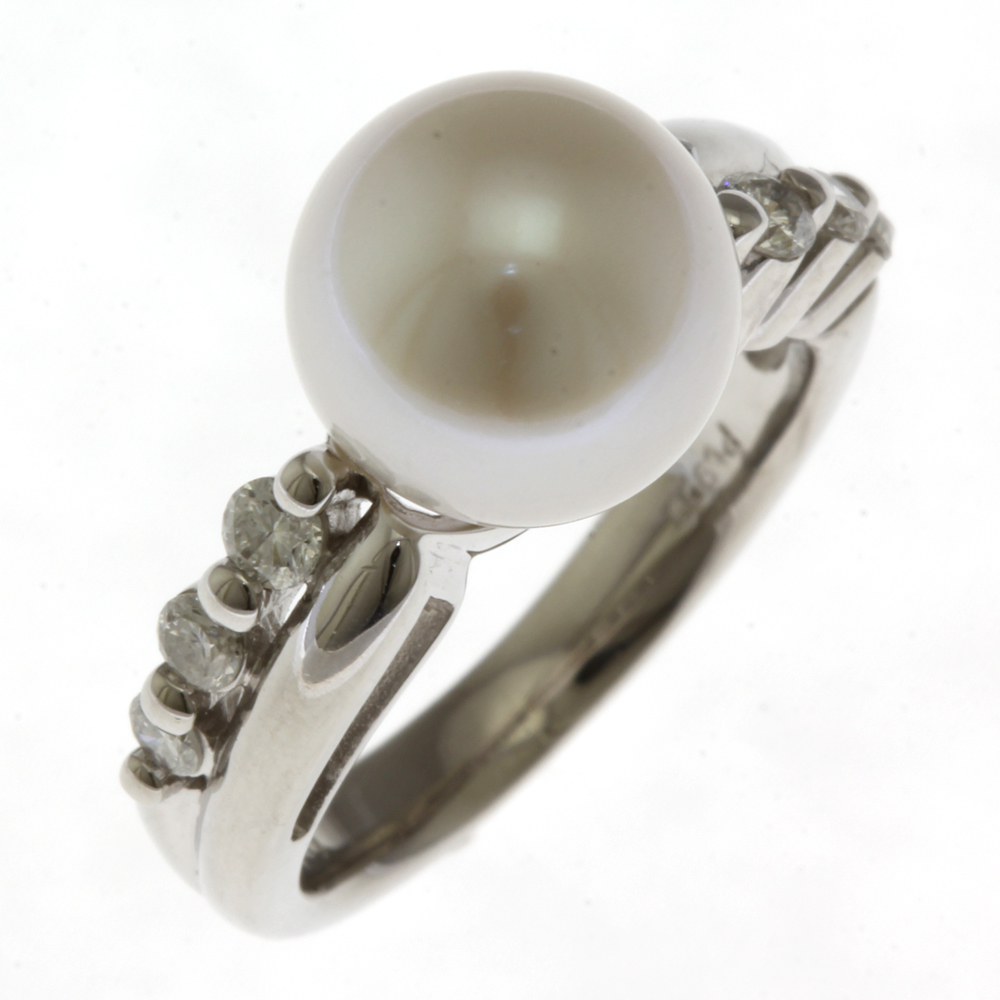 最新人気 パール Pt900プラチナ 11号 指輪 リング ダイヤモンド 美品 中古 レディース 0.31ct その他