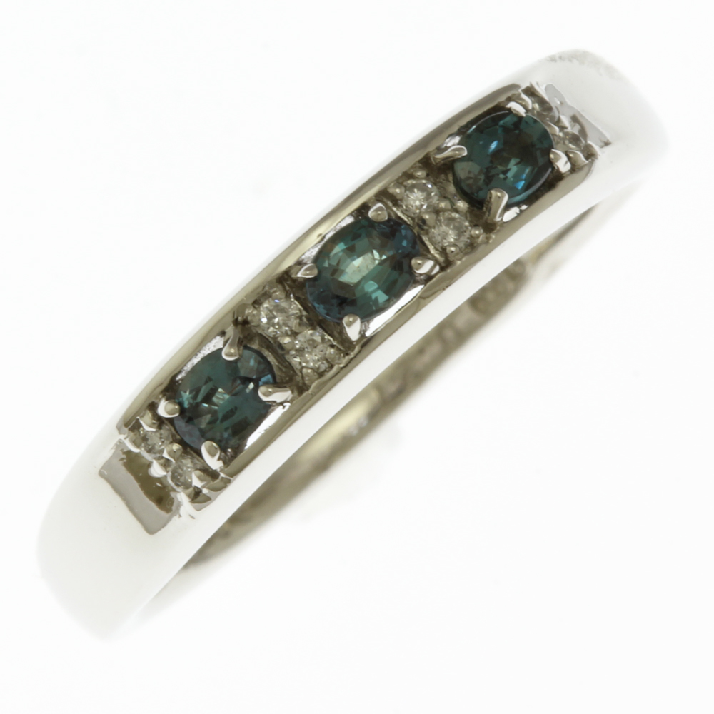 欲しいの リング 指輪 12号 鑑別書 Pt900プラチナ アレキサンドライト 0.27ct ダイヤモンド 0.03ct レディース 中古 美品 アレキサンドライト