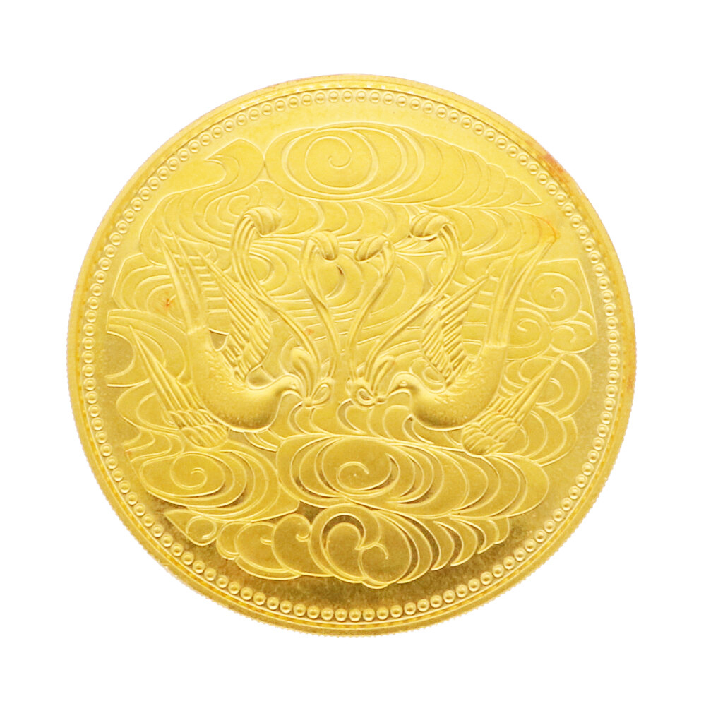 天皇陛下御在位60年記念 10万円金貨幣 昭和61年 純金 記念コイン K24ゴールド中古 美品_画像1