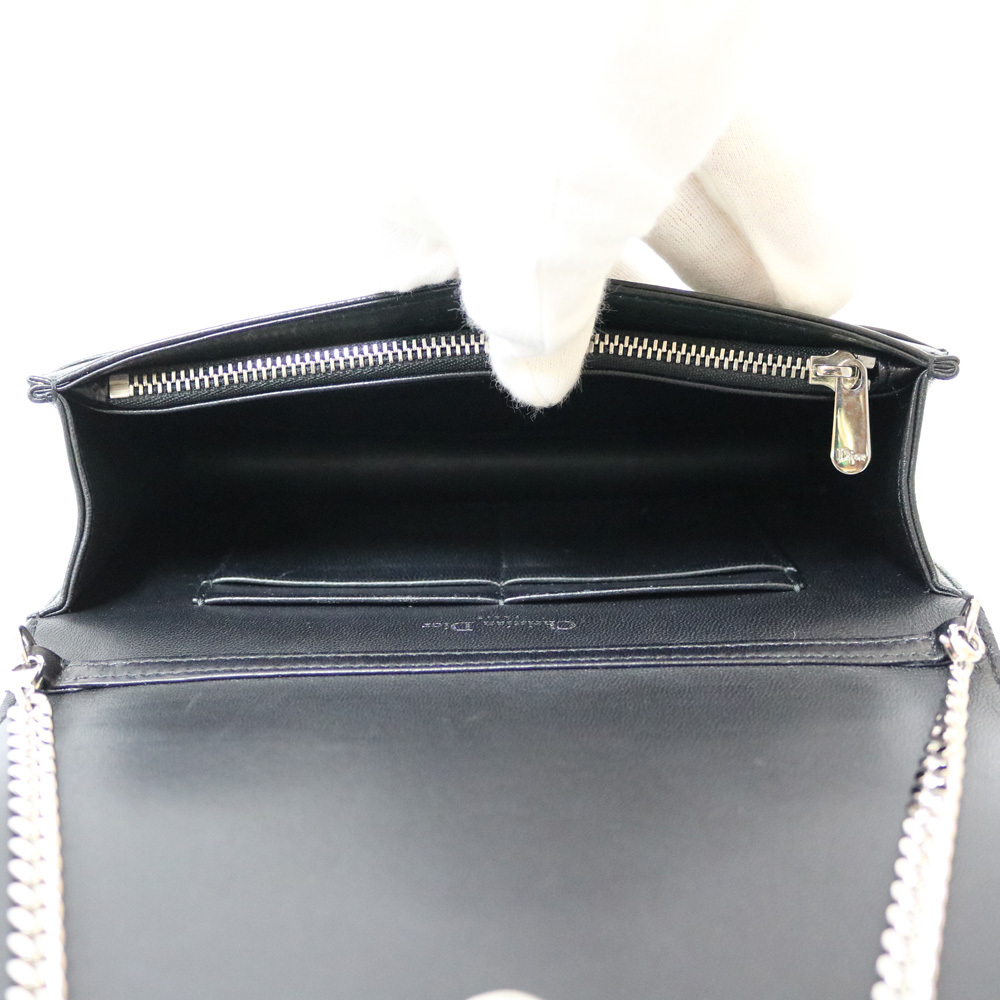  Dior Dior Dio лама цепь плечо Dio лама сумка на плечо черный женский б/у прекрасный товар предел снижение цены праздник 