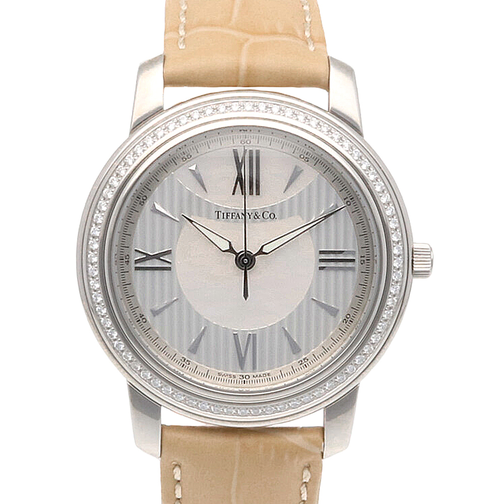 ティファニー マークラウンド 腕時計 時計 ステンレススチール クオーツ メンズ 1年保証 TIFFANY&Co. 中古 美品