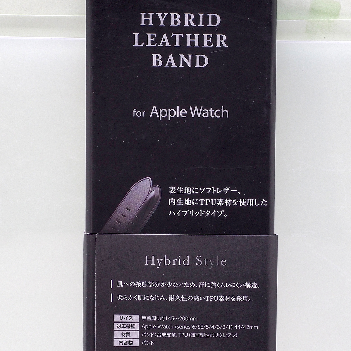 Apple Watch 45mm(Series 7), 44mm(SE, Series 6, 5, 4), 42mm(Series 3, 2, 1) 用 ハイブリッドレザーバンド ピンク 未開封品_画像8