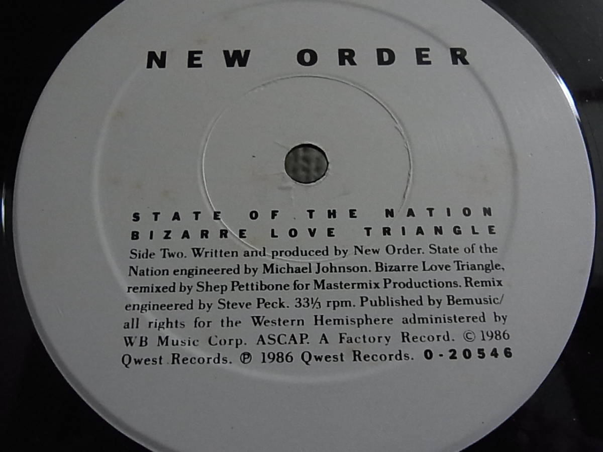 US12' New Order/Bizarre Love Triangle *Remixed by Shep Pettiboneの画像3