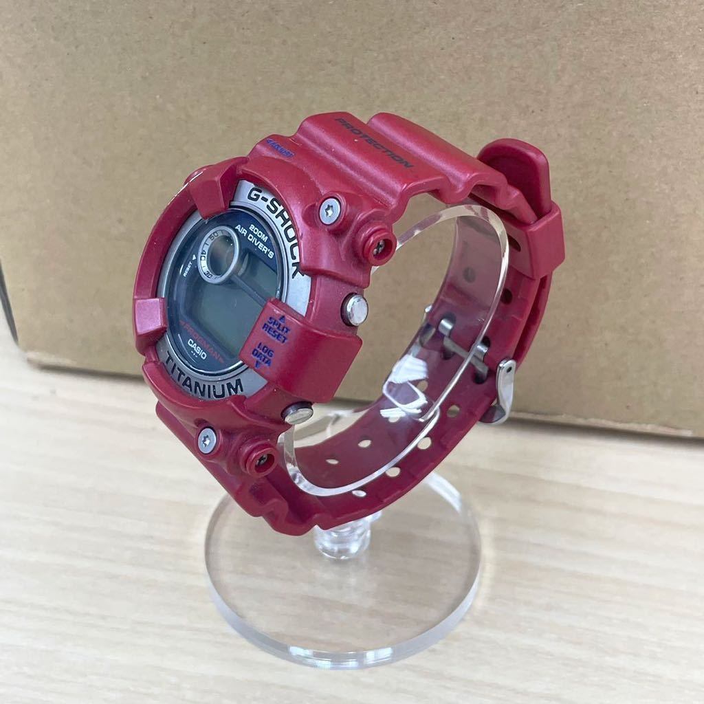 ジャンク カシオ CASIO G-SHOCK FROGMAN フロッグマン DW-8201GF メンズ腕時計 レッド クォーツ デジタル時計_画像2