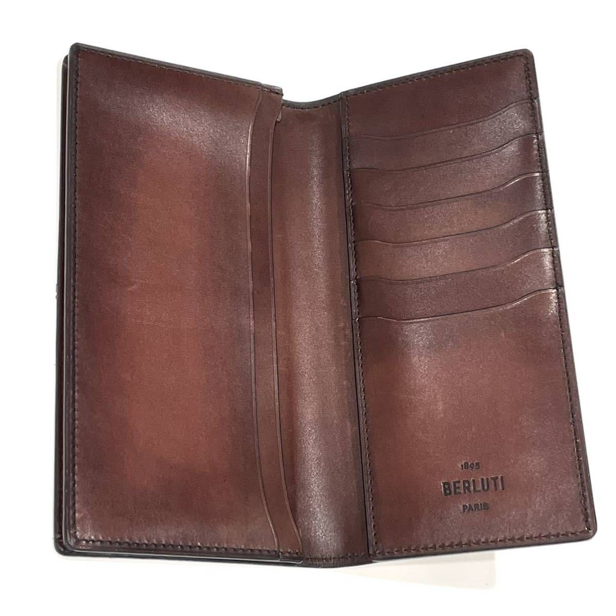 美品】Berlutiベルルッティカリグラフィ長財布 ブラウン 美品】Berlutiベルルッティカリグラフィ長財布 ブラウン