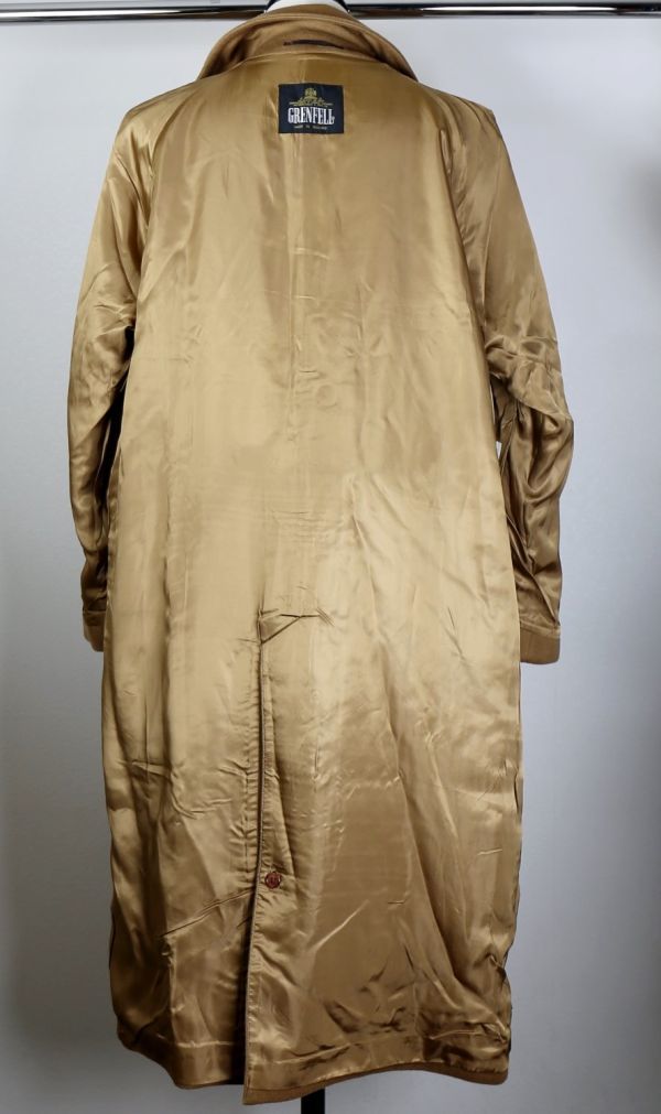 80S 90S GRENFELL グレンフェル ダブルブレスト ピュアニューウール ベルト コート 40 vintage coat ヴィンテージ b7386_画像8